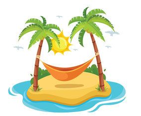 Detail Palm Trees With Hammock Clipart Nomer 24