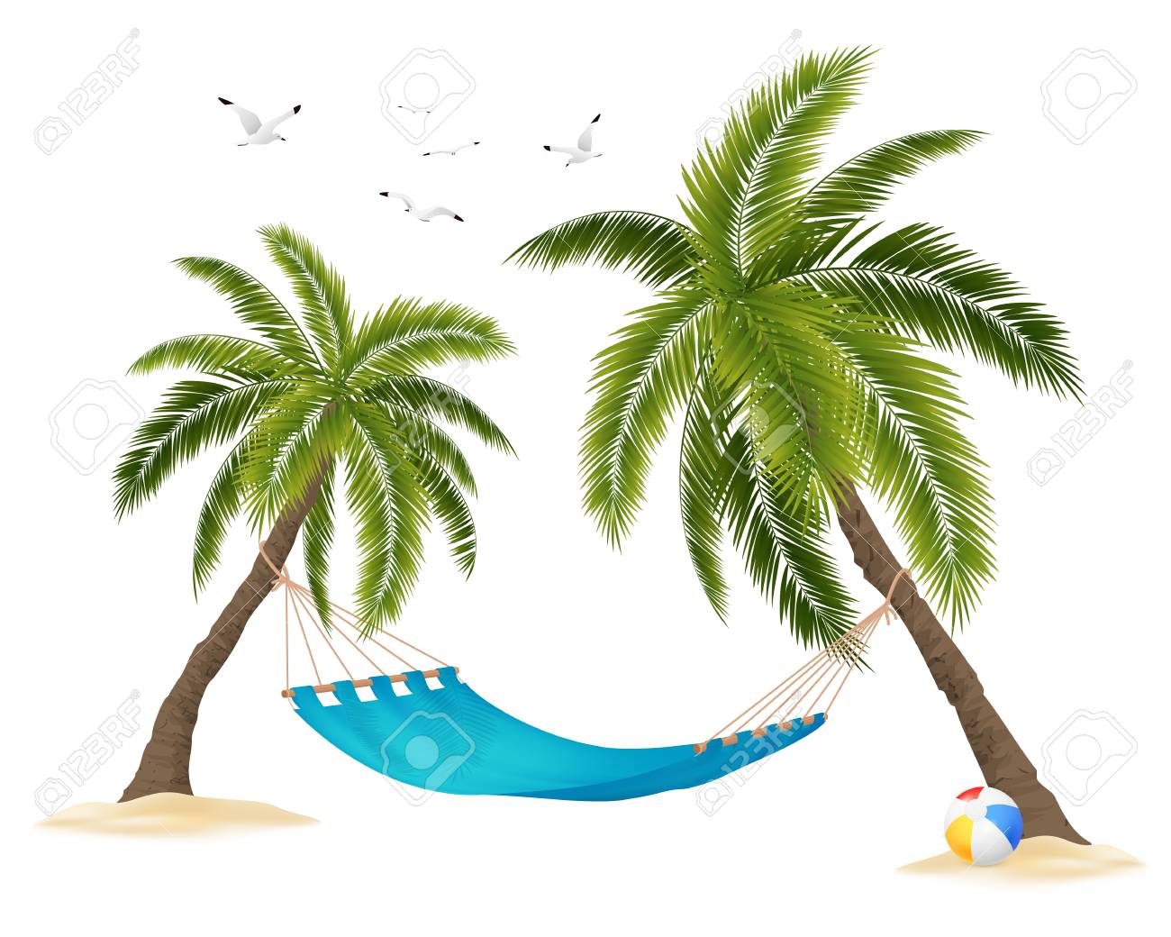 Detail Palm Trees With Hammock Clipart Nomer 42