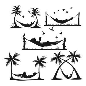 Detail Palm Trees With Hammock Clipart Nomer 49