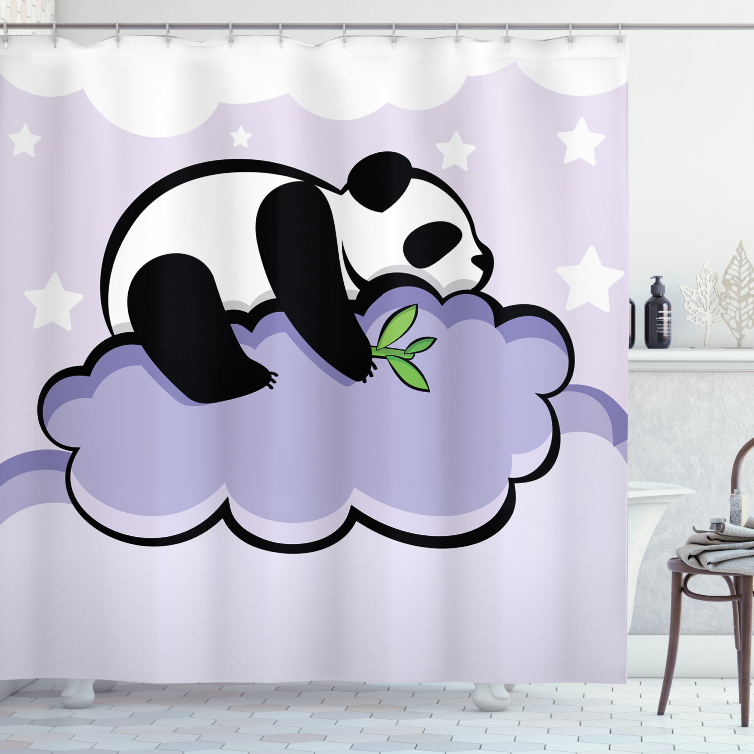 Detail Panda Bear Shower Curtain Nomer 9