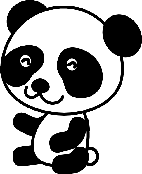 Detail Panda Clipart Black And White Nomer 5