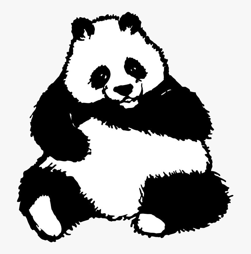 Detail Panda Clipart Black And White Nomer 8