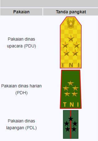 Detail Pangkat Tni Dan Lambangnya Nomer 33