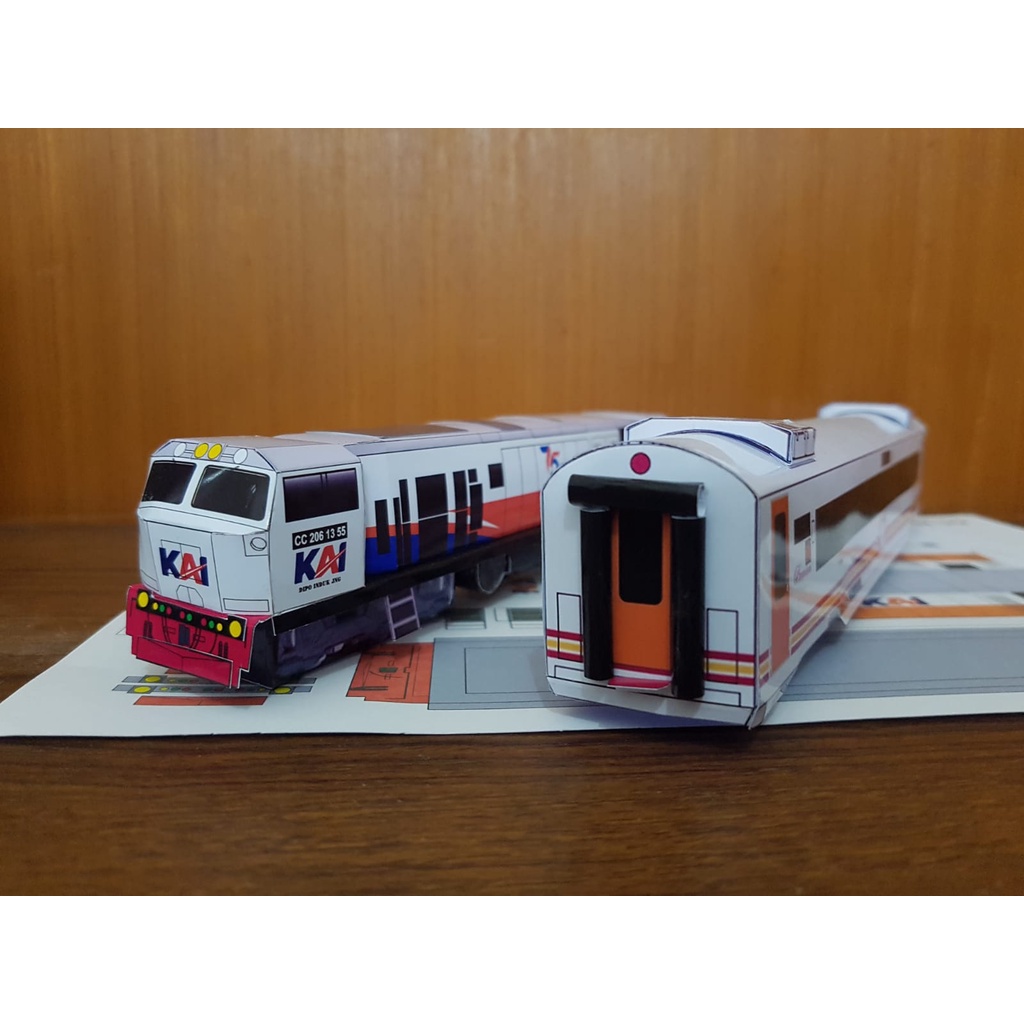 Detail Papercraft Kereta Api Lokomotif Nomer 52