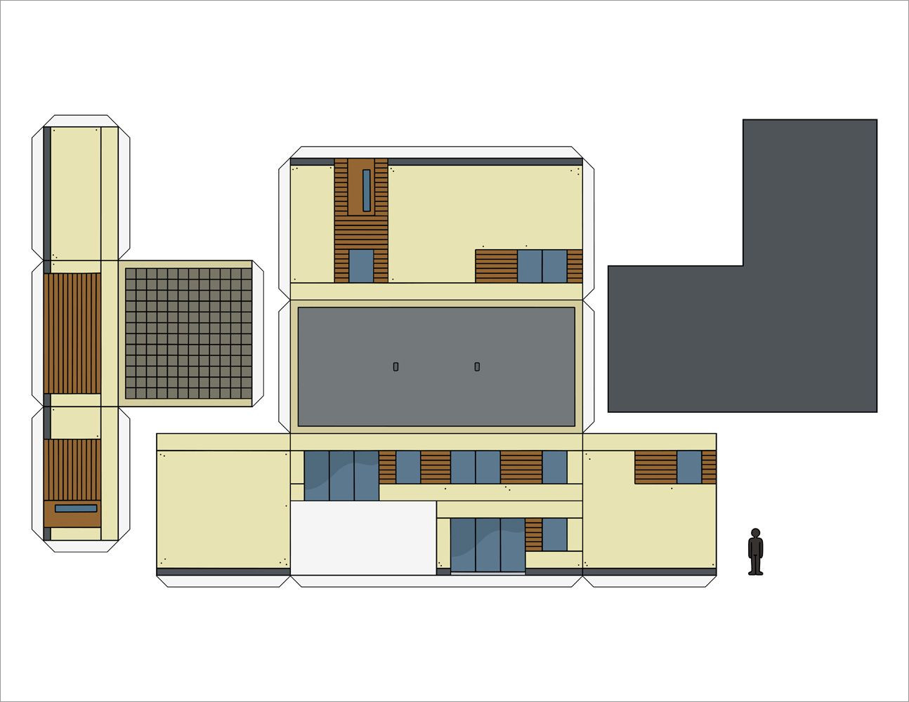 Detail Papercraft Rumah Modern Nomer 26