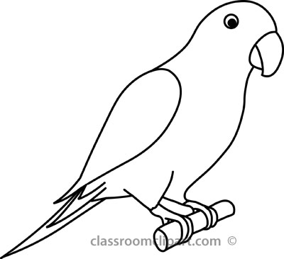 Detail Parrot Clipart Black And White Nomer 2