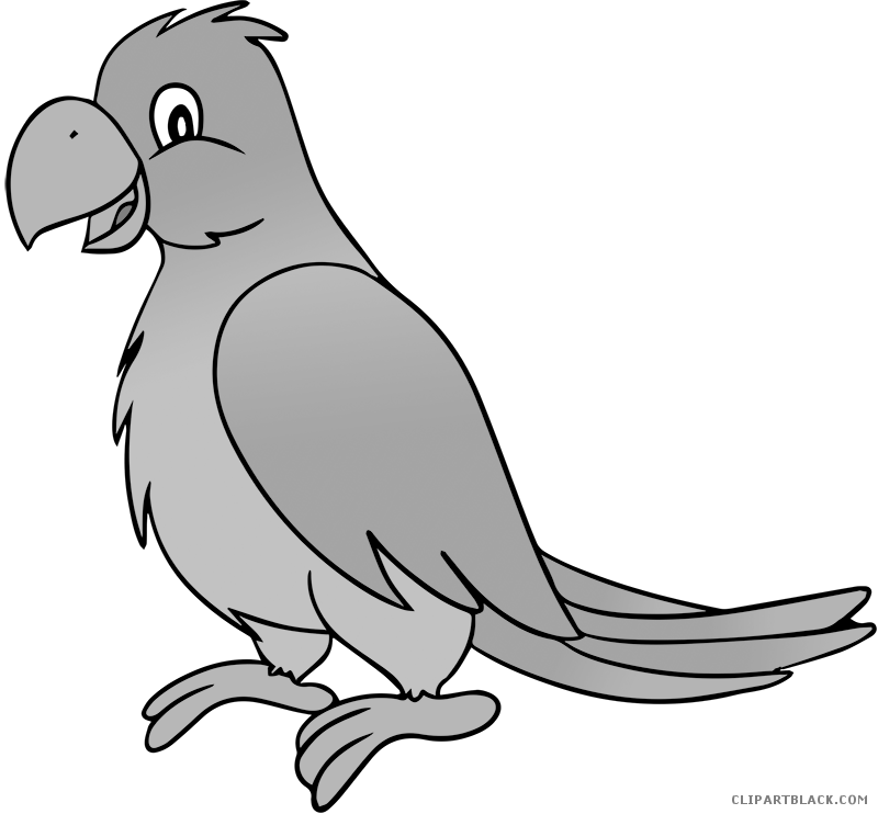 Detail Parrot Clipart Black And White Nomer 29