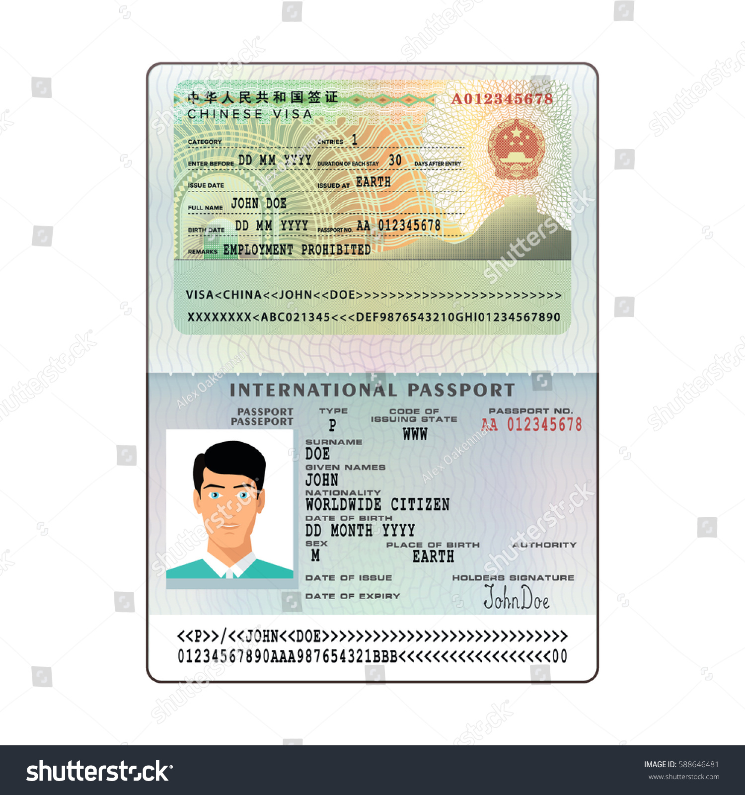 Detail Pas Photo Visa China Nomer 13