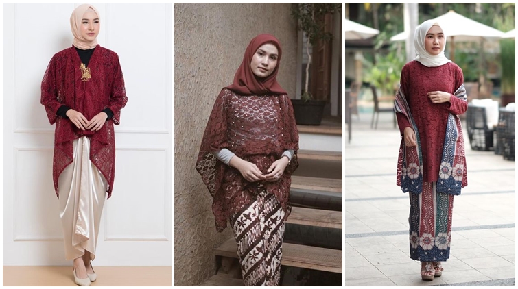 Detail Pasangan Baju Merah Maroon Nomer 38