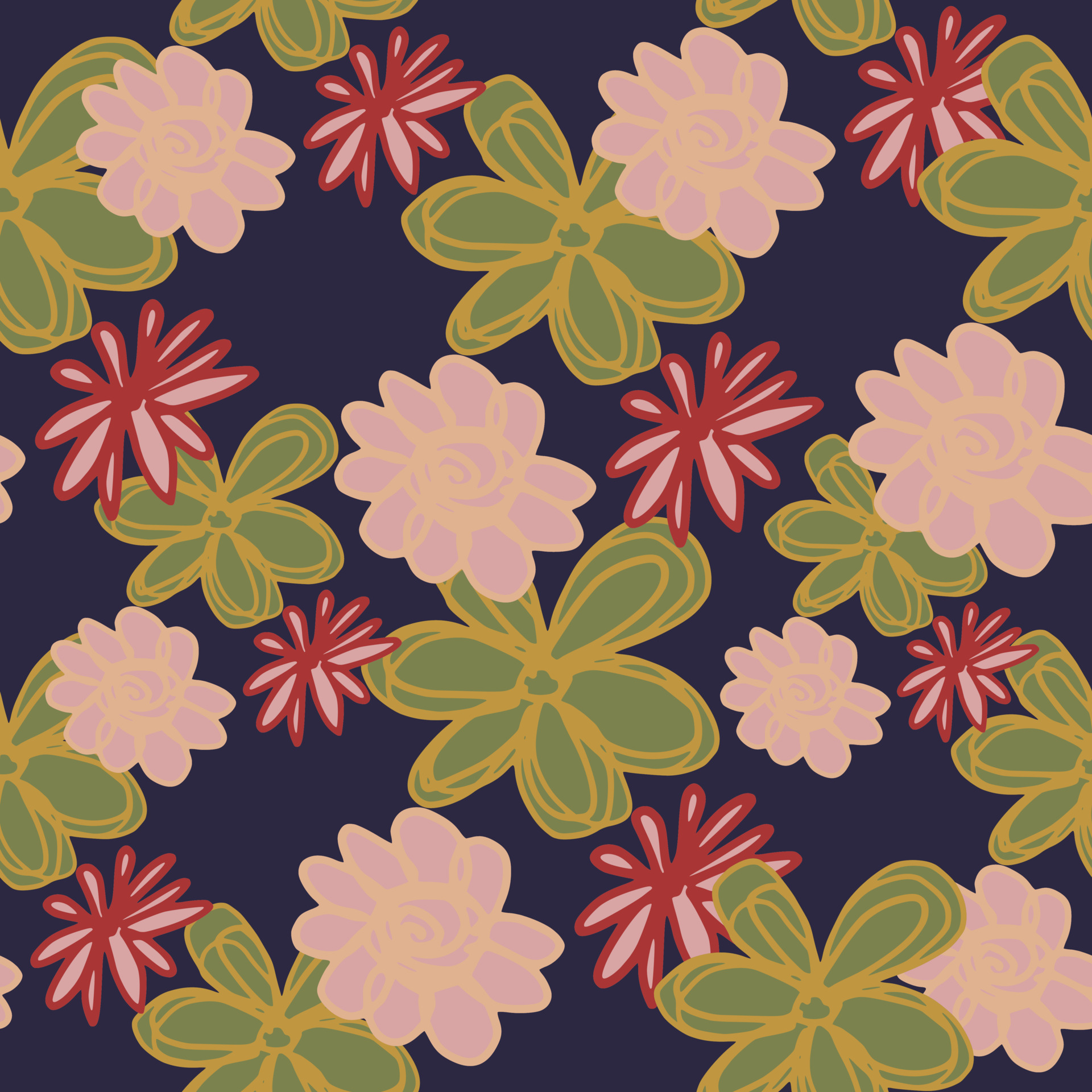 Detail Pattern Background Bunga Nomer 21