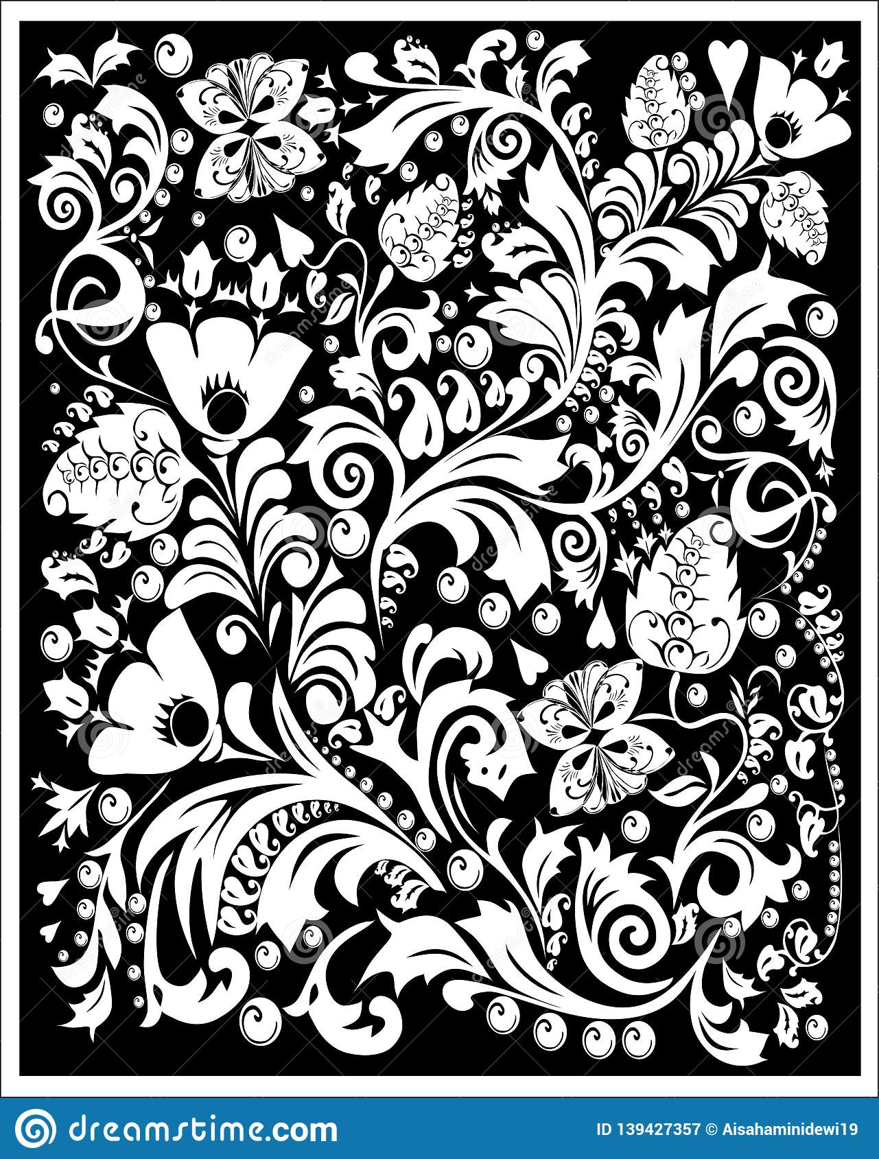 Detail Pattern Batik Vector Nomer 2