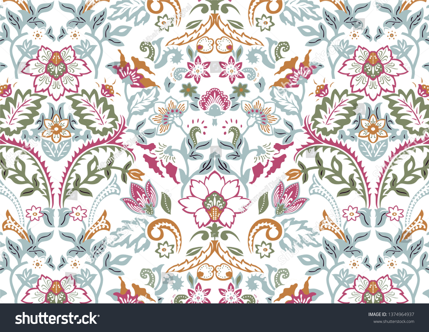 Detail Pattern Batik Vector Nomer 29