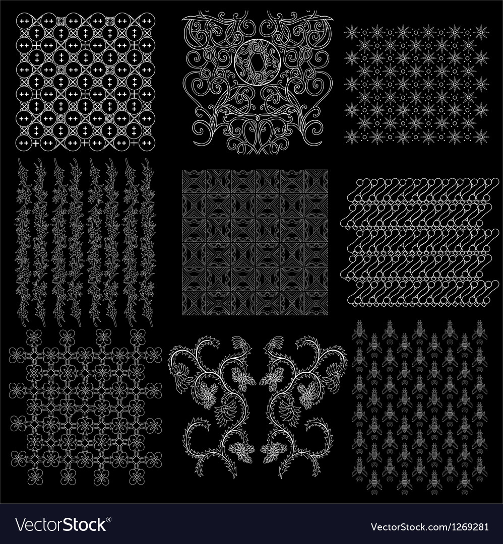 Detail Pattern Batik Vector Nomer 43