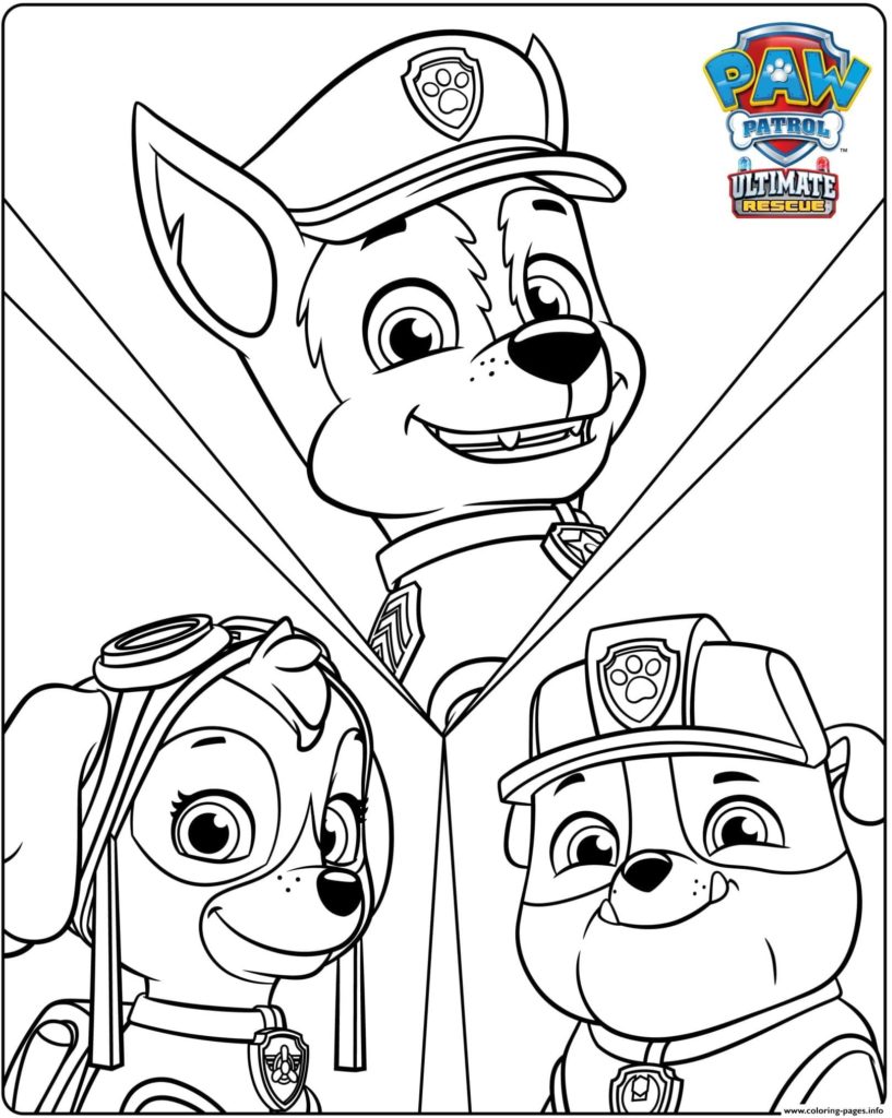 Detail Paw Patrol Coloring Page Nomer 12