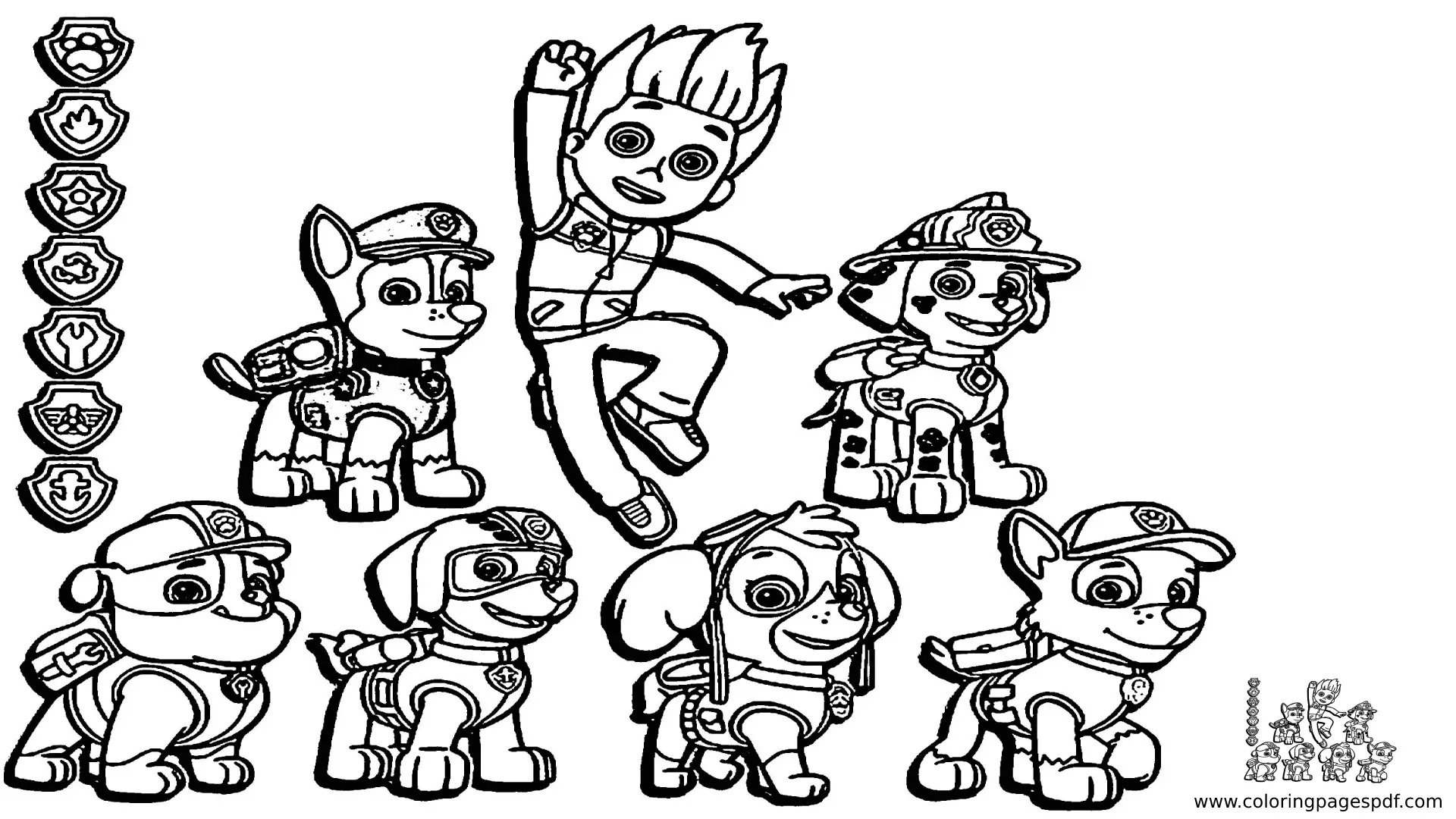 Detail Paw Patrol Coloring Page Nomer 28