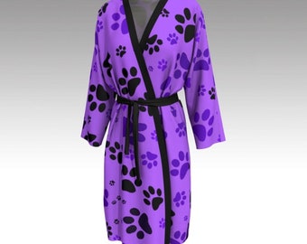 Detail Paw Print Bathrobe Nomer 24