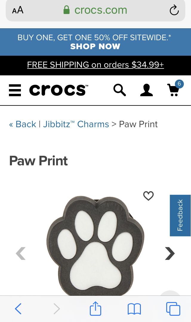 Detail Paw Print Crocs Nomer 9