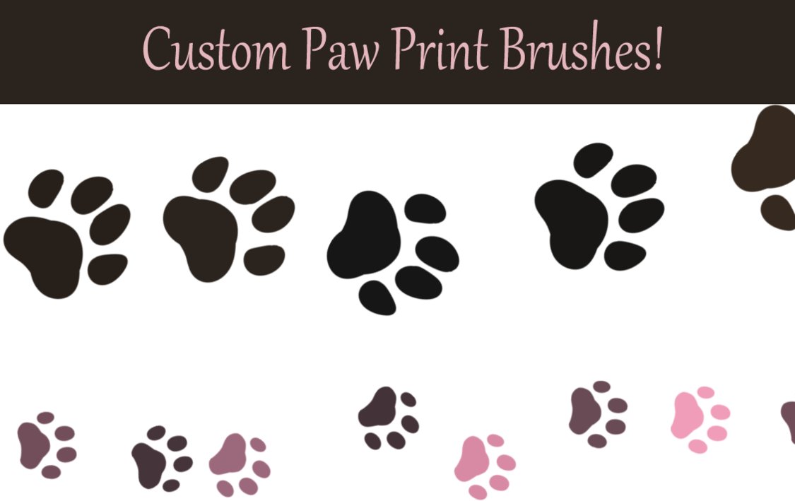 Detail Paw Print Photoshop Brush Nomer 2