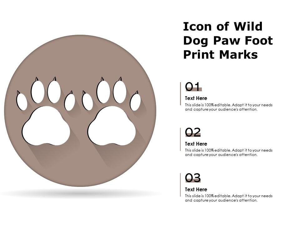 Detail Paw Print Powerpoint Template Nomer 11