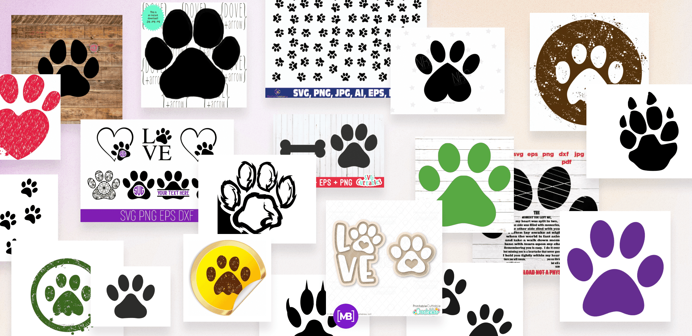 Detail Paw Print Powerpoint Template Nomer 23