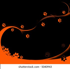 Detail Paw Print Powerpoint Template Nomer 36