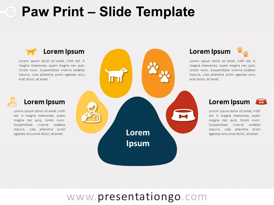 Detail Paw Print Powerpoint Template Nomer 47