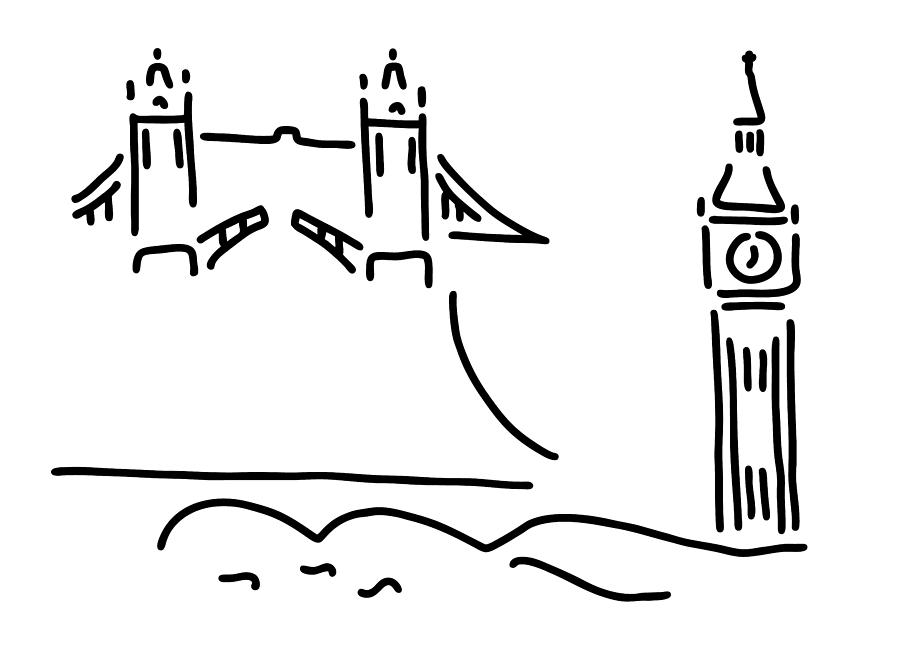 Detail Big Ben Drawing Nomer 13