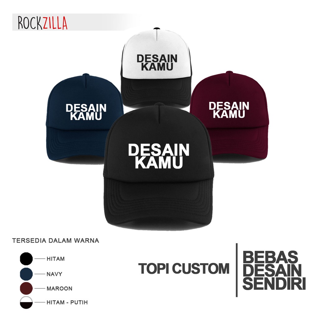 Detail Desain Topi Trucker Polos Nomer 40