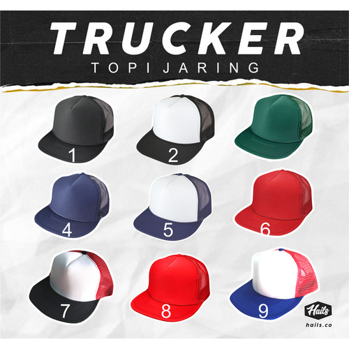 Detail Desain Topi Trucker Polos Nomer 50