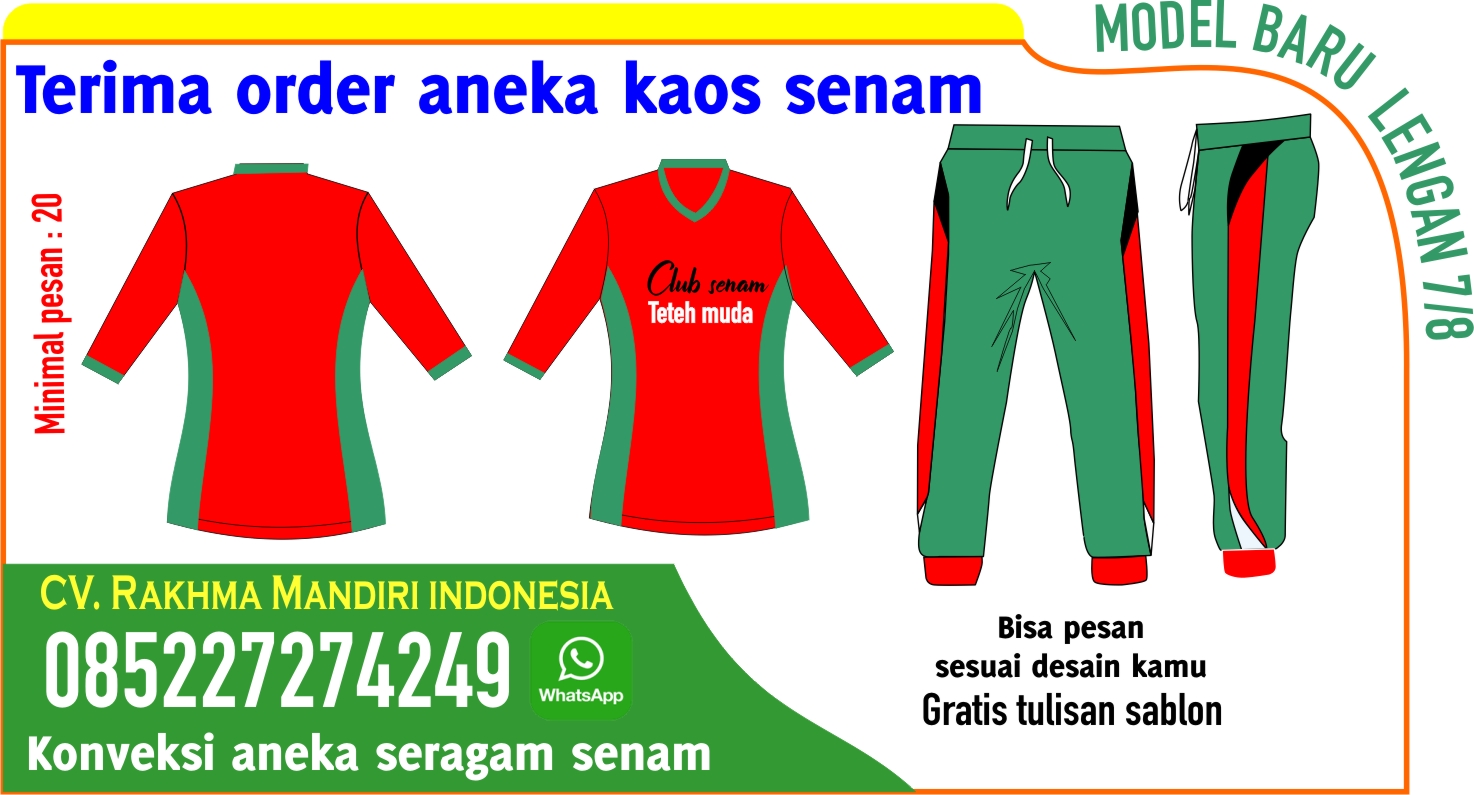 Detail Desain Tulisan Kaos Senam Nomer 14