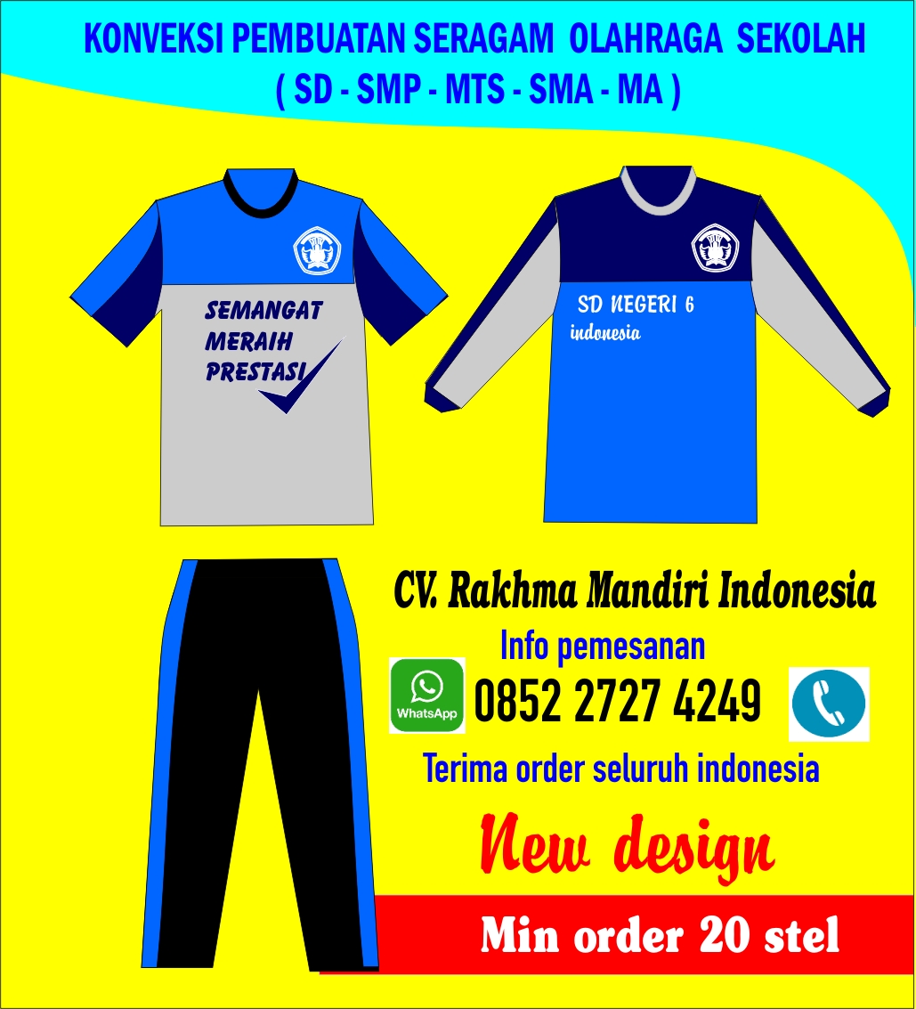 Detail Desain Tulisan Kaos Senam Nomer 54