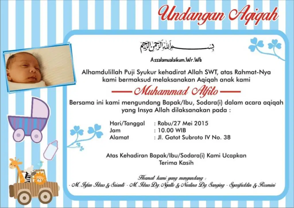 Detail Desain Undangan Aqiqah Anak Laki Laki Lucu Nomer 25