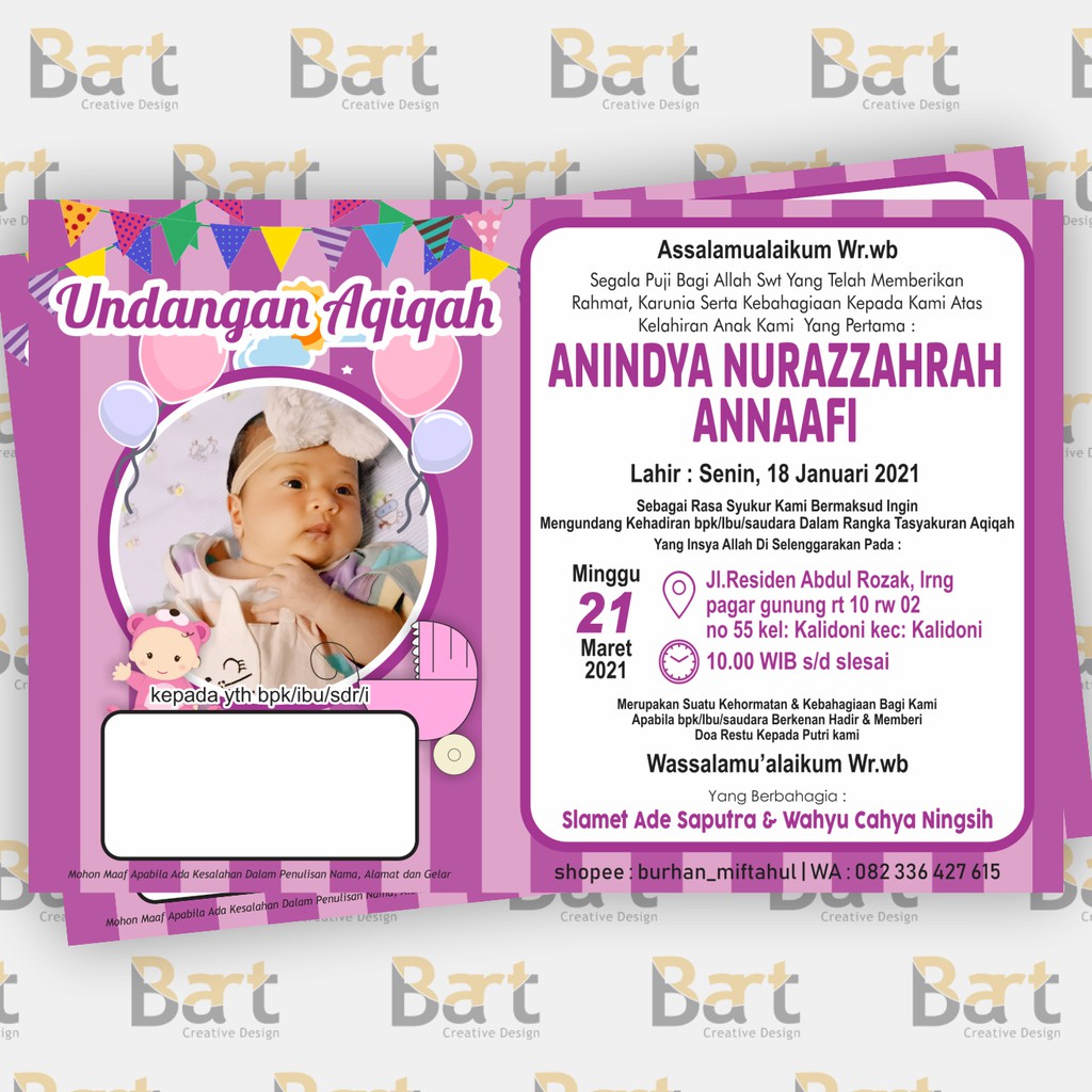 Detail Desain Undangan Aqiqah Anak Perempuan Nomer 23