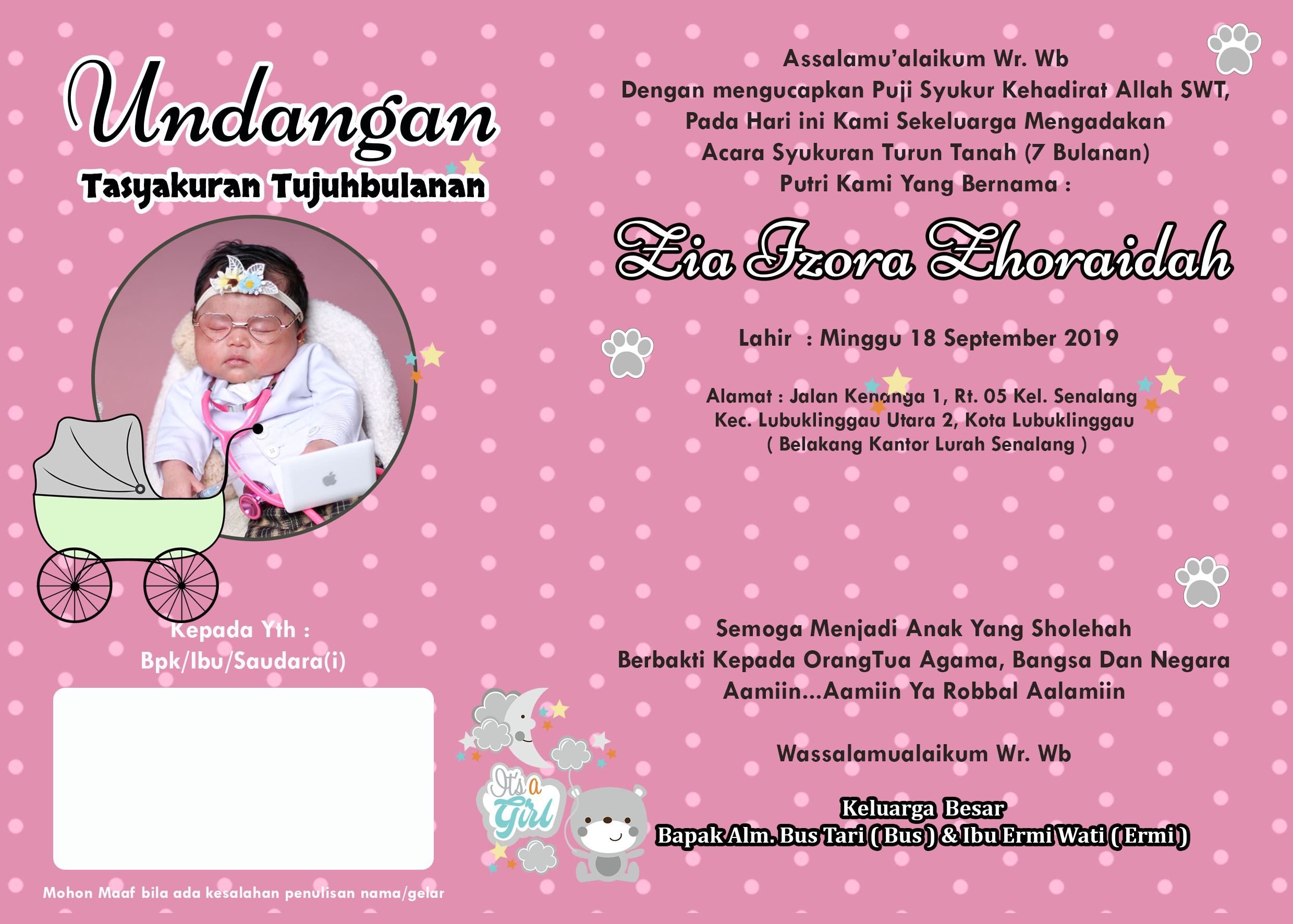 Detail Desain Undangan Aqiqah Anak Perempuan Nomer 33