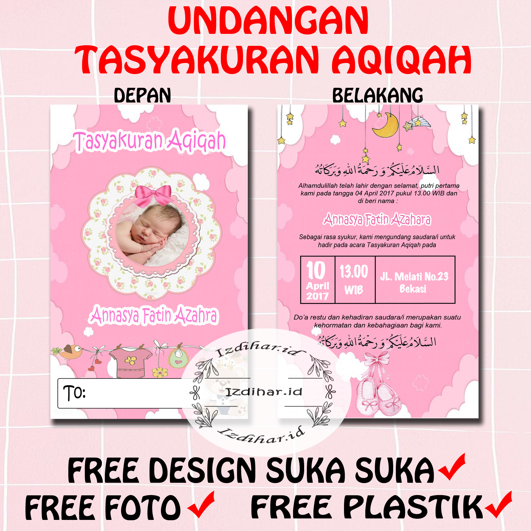 Detail Desain Undangan Aqiqah Anak Perempuan Nomer 51