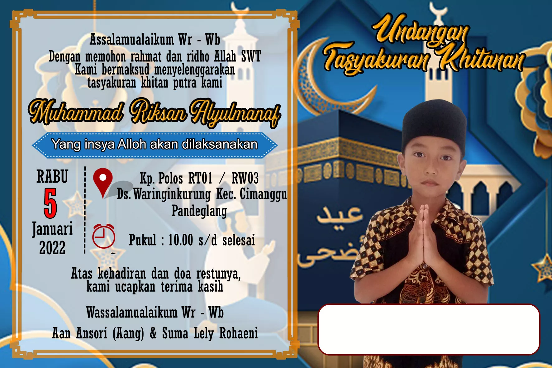 Detail Desain Undangan Khitanan Keren Koleksi Nomer 33