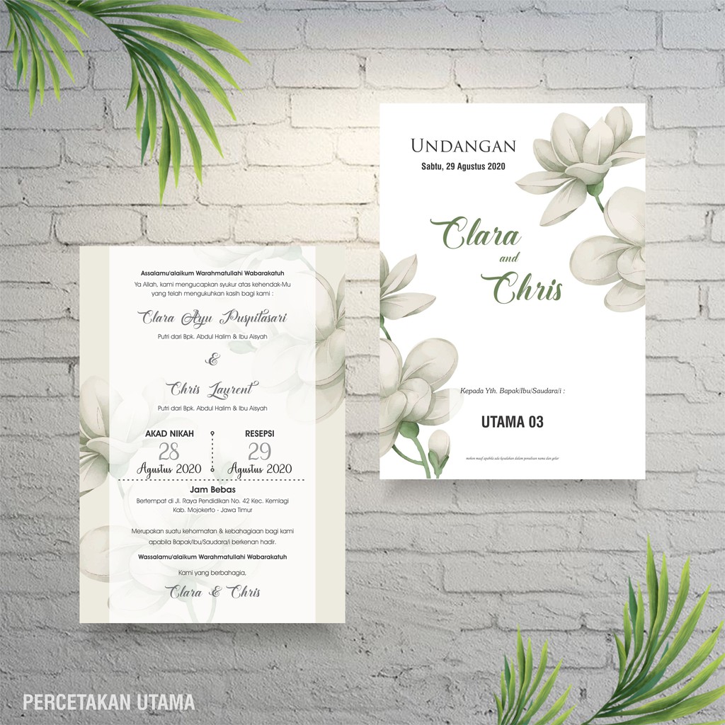 Detail Desain Undangan Pernikahan Minimalis Koleksi Nomer 6