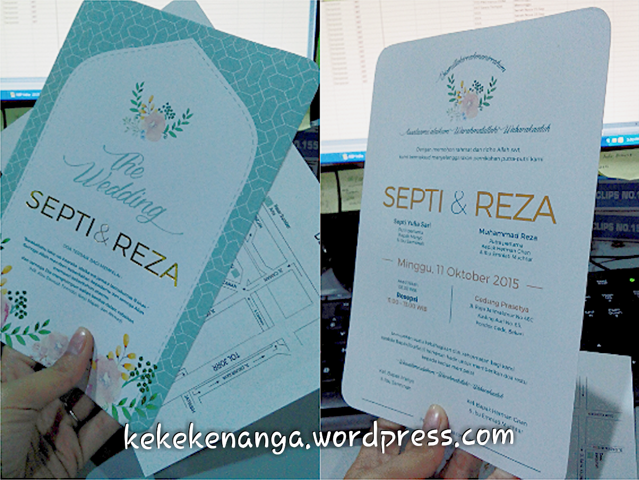 Detail Desain Undangan Pernikahan Satu Lembar Koleksi Nomer 3