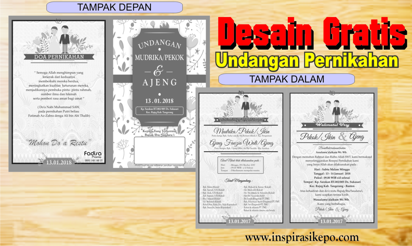 Detail Desain Undangan Pernikahan Unik Cdr Nomer 11