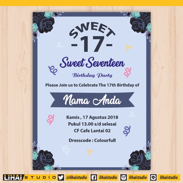 Detail Desain Undangan Sweet 17 Nomer 5