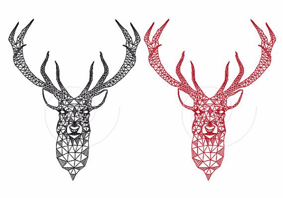 Detail Geometric Deer Nomer 7