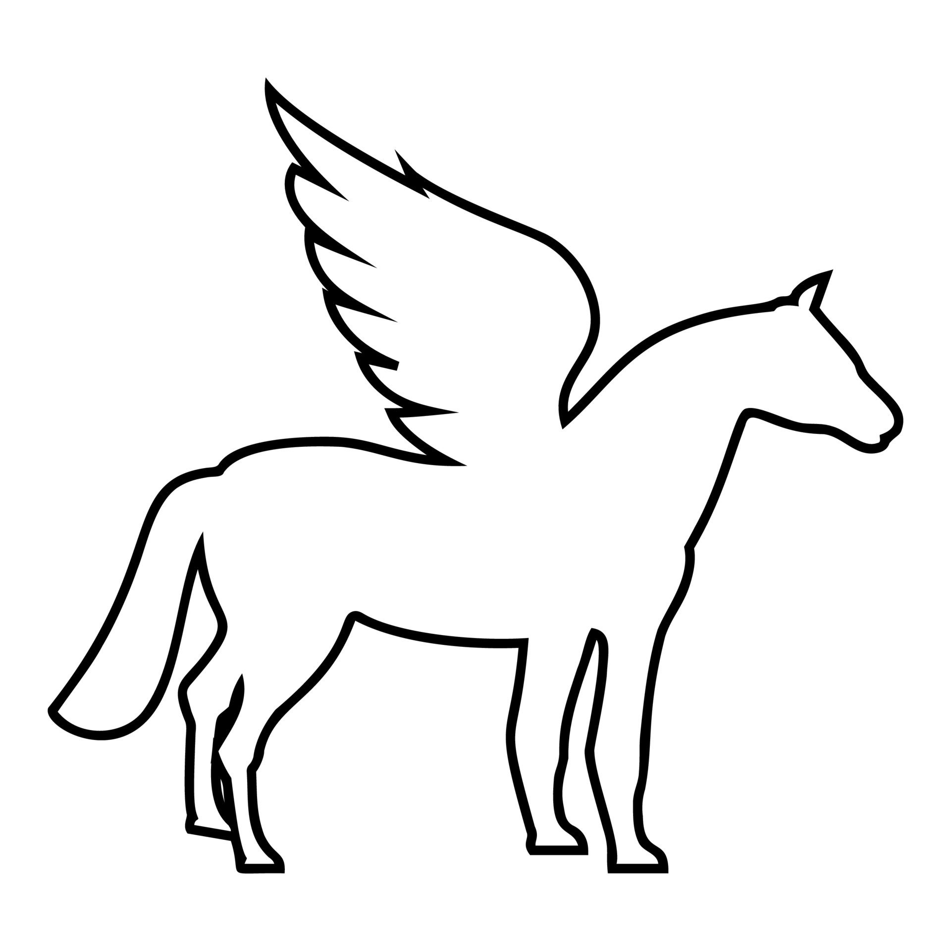 Detail Pferd Umriss Nomer 24