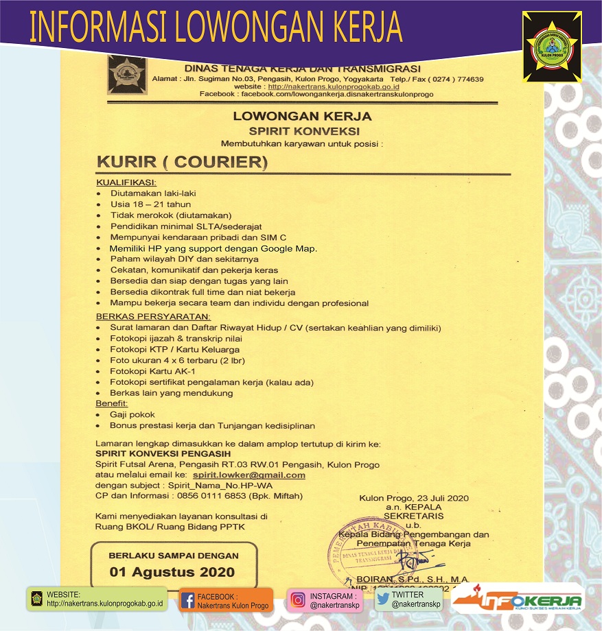 Detail Loker Kurir Surat Nomer 26