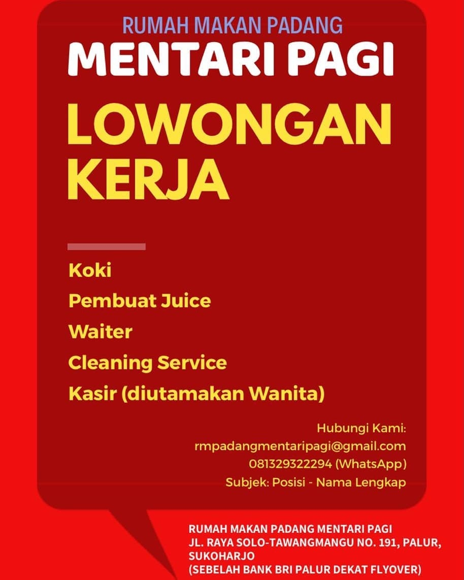 Detail Loker Rumah Makan Nomer 19