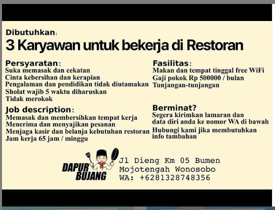 Detail Loker Rumah Makan Nomer 37