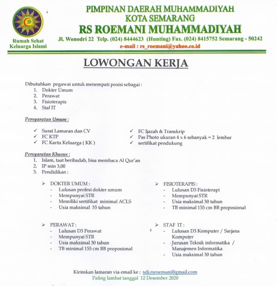 Detail Loker Rumah Sakit Aghisna Kroya Nomer 24