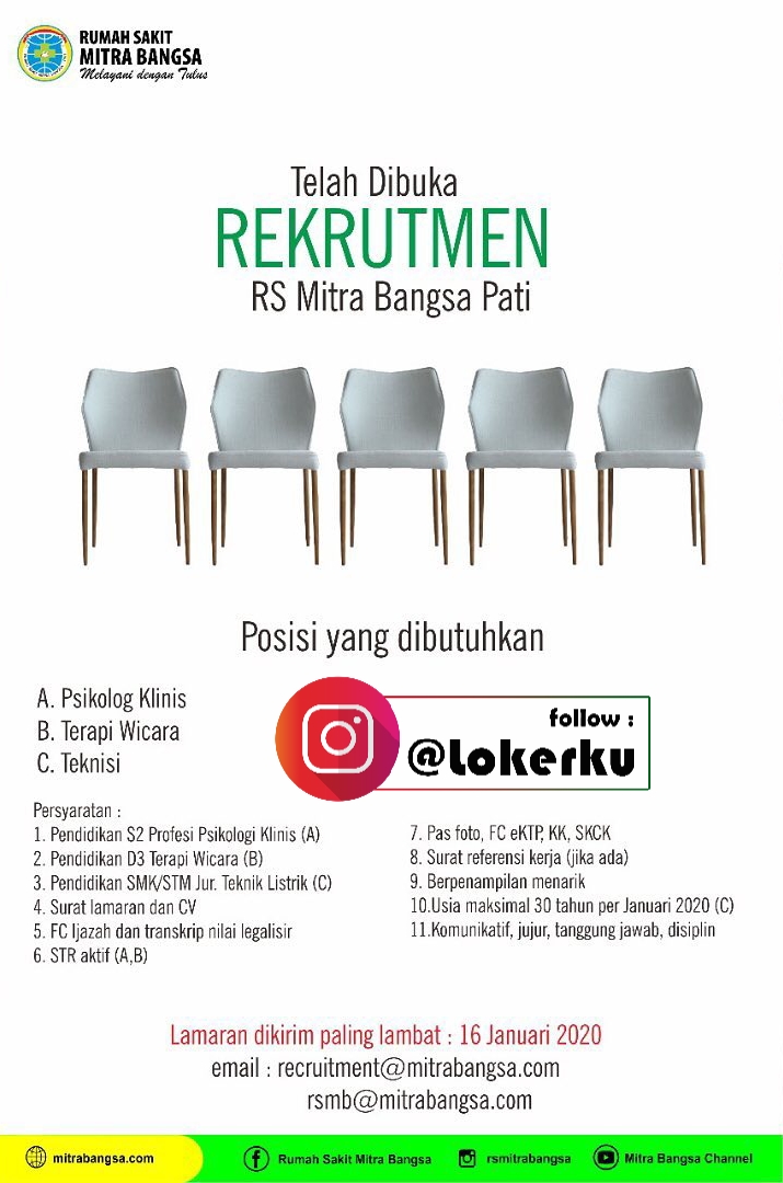 Detail Loker Rumah Sakit Mitra Bangsa Pati Nomer 23