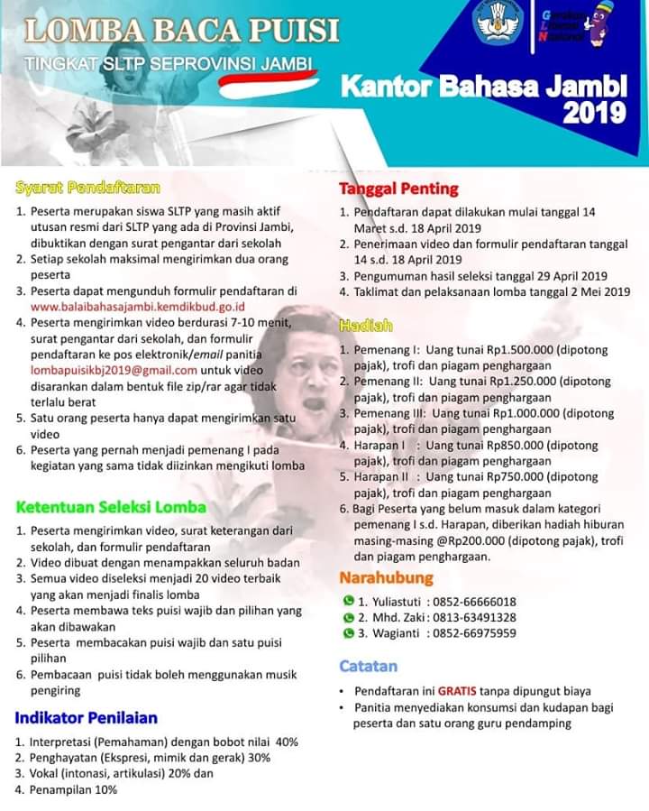 Detail Lomba Baca Puisi 2019 Nomer 14