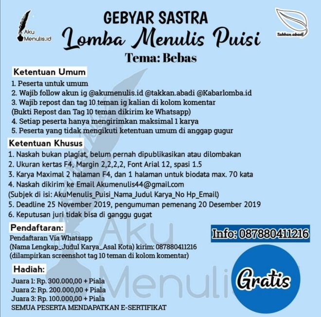 Detail Lomba Menulis Puisi Nomer 14