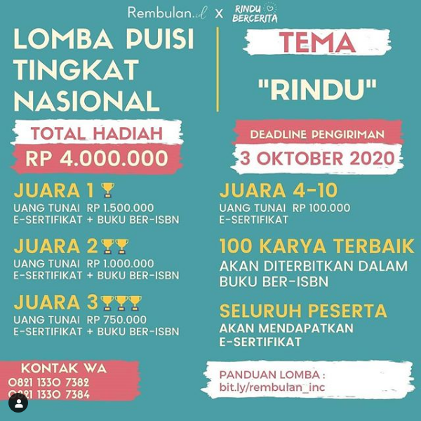 Detail Lomba Menulis Puisi 2020 Gratis Nomer 32